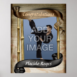 Póster Artes Marciais Pesadas Belt Retrato preto Um Poste