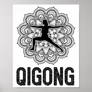 Poster Artes Marciais Qigong Yin Yang Tai Chi Yoga Medita