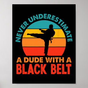 Poster Artes Marciais Retro Belt Karate