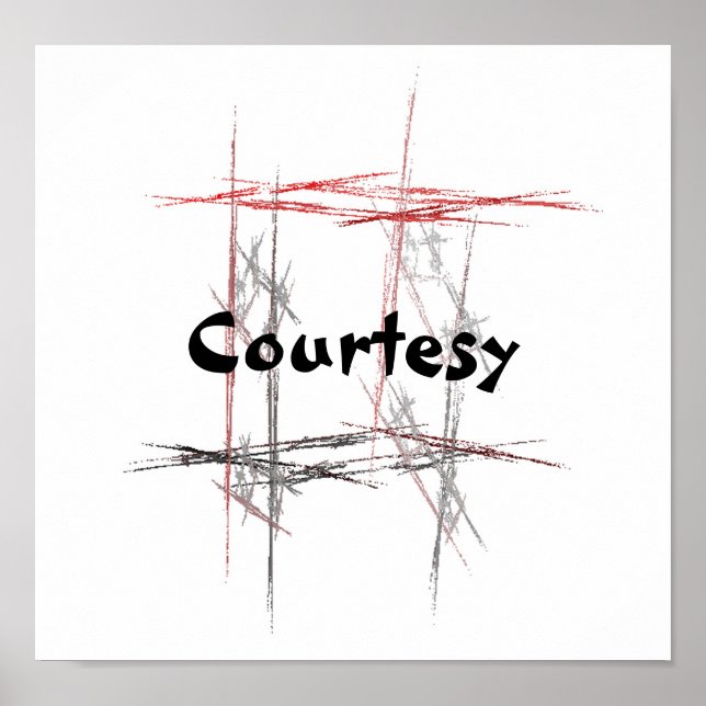 Poster Artes marciais Taekwondo Tenets Cortesia (Frente)