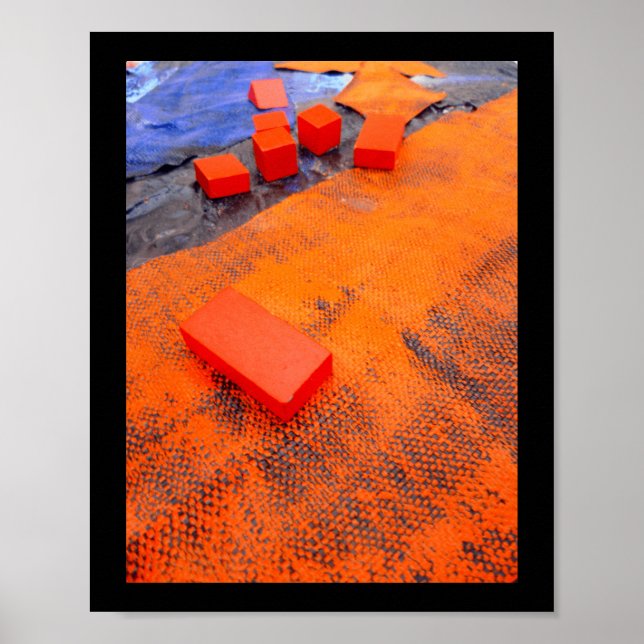Poster Artes Plásticas Orgânicas De Laranja E Abstrato Az (Frente)