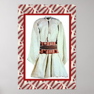 Poster Artesanato romeno, equipamento masculino bordado