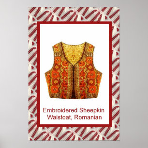 Poster Artesanato romeno, waistcoat bordado