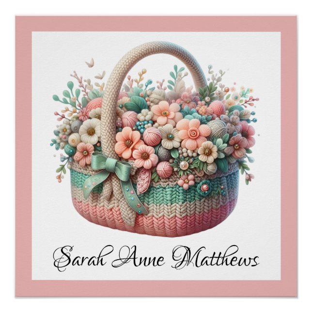 Póster Artesanatos Crochet para tricô (Frente)