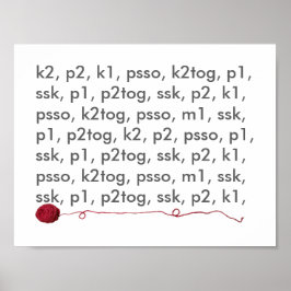 Póster Artesanatos de tricô de Lingo Red Yarn