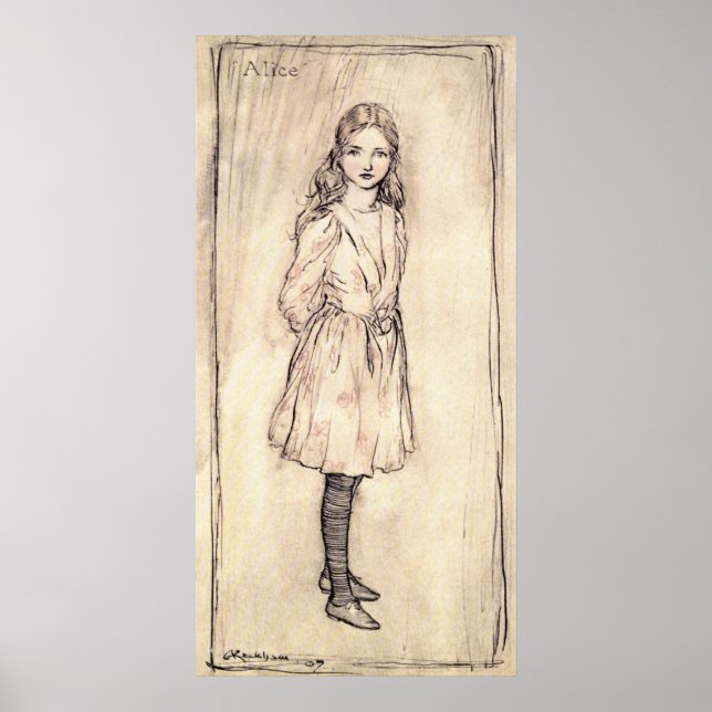 Póster Arthur Rackham Alice No País Das Maravilhas (Frente)
