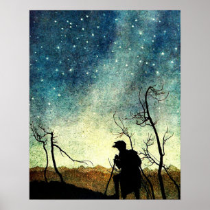Poster Arthur Rackham Illustração Comus Starry Night