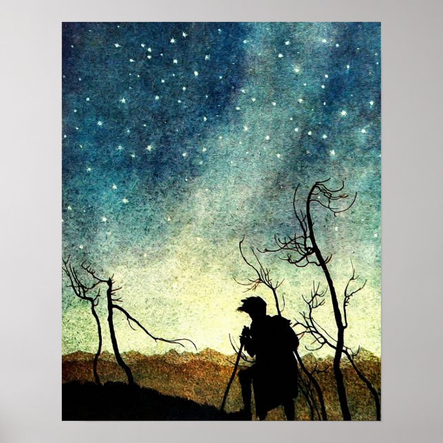 Poster Arthur Rackham Illustração Comus Starry Night (Frente)