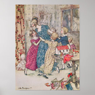 Poster Arthur Rackham   Um grupo lavado e resistente