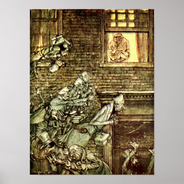 Poster Arthur Rackham - Uma Carol de Natal - Fantasmas (Frente)