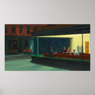 Poster ARTIGO AMERICANO Edward Hopper Nighthawks 1942
