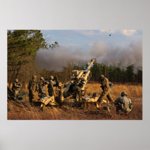 Poster Artilharia de exército de campanha do fogo dos