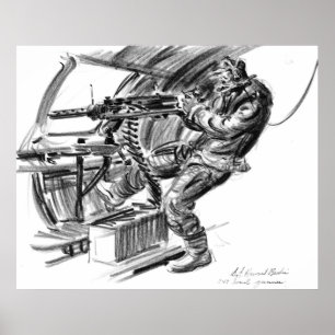Poster Artilheiro 1942 da cintura B-17