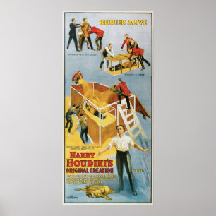 Póster Artista de escape vivo enterrado ~ do vintage de