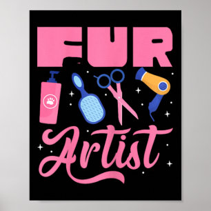 Poster Artista de Pelo Tosador de Cães Pet Banho de Cães 