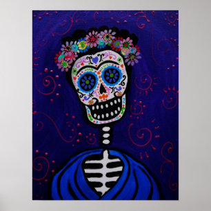 Póster artista do mexicano de diâmetro de los muertos
