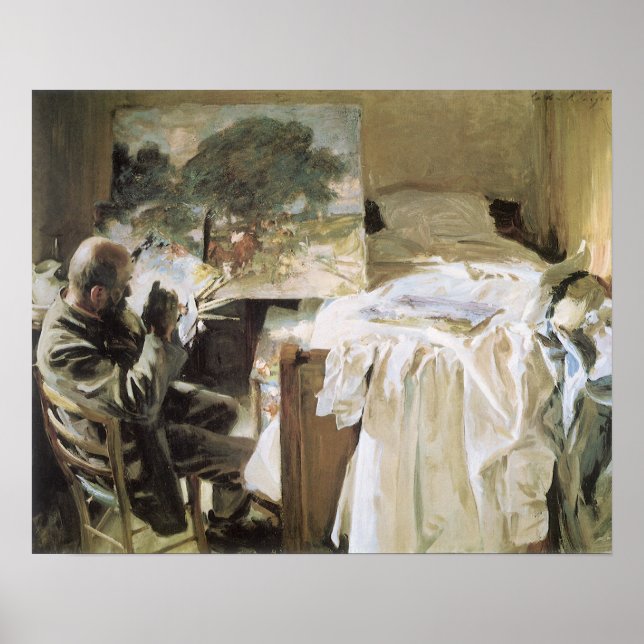 Póster Artista em Seu Estúdio por John Singer Sargent (Frente)