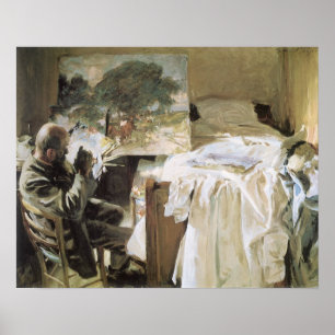 Póster Artista em Seu Estúdio por Sargent, Vintage Fine