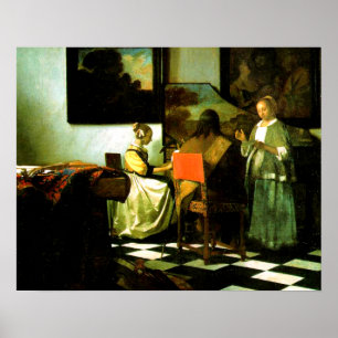 Póster Artista holandês Vermeer que pinta o concerto