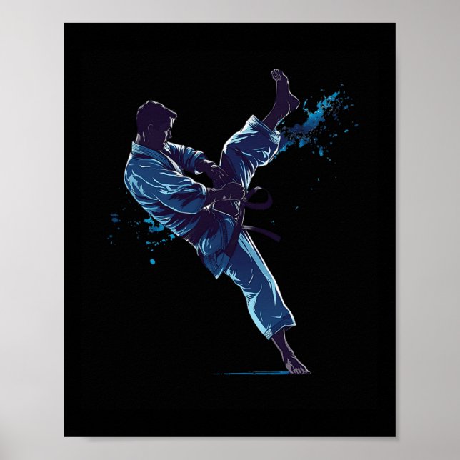 Poster Artista Marcial Dinâmico Chute de Karatê (Frente)