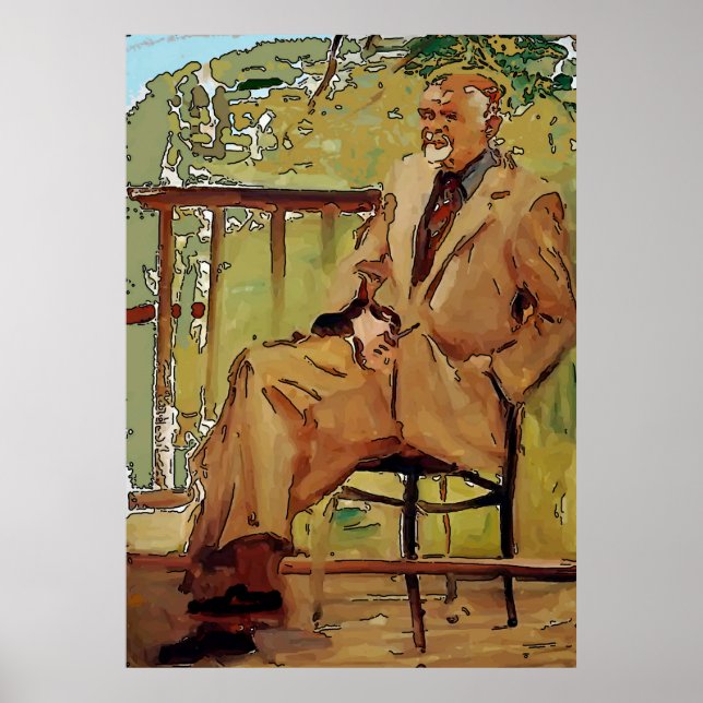 Poster Artista Sentado em Porch (Frente)