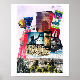 Poster Artista surdo, arte feita á mão, recortes.