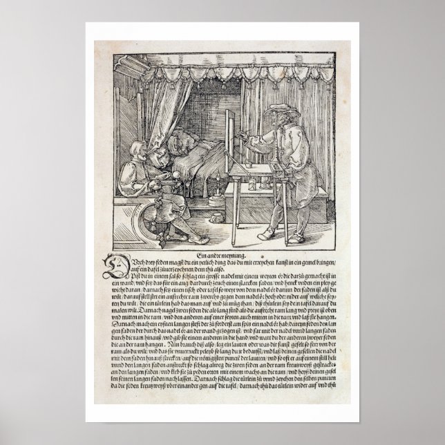 Póster Artista usando a máquina de desenho de Durer para  (Frente)