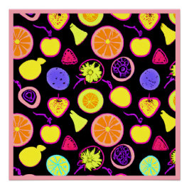 Póster Artista Vibrant Neon Frutas