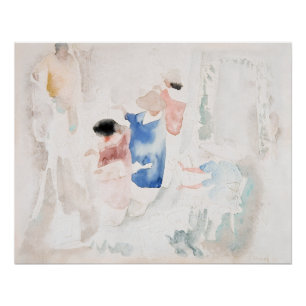 Póster Artistas de Aquarela Desenhando por Charles Demuth