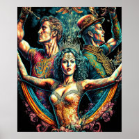 Artistas De Trapeze Circo Vaudeville