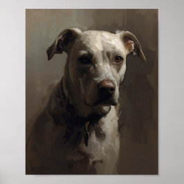 Poster Artistic Pitbull Dog - Abstract Expressionist Styl
