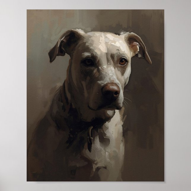 Poster Artistic Pitbull Dog - Abstract Expressionist Styl (Frente)