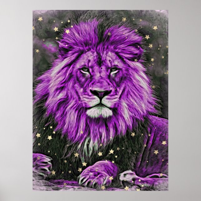 Poster *~* Artística + Abstrato artística Celestial LION  (Frente)