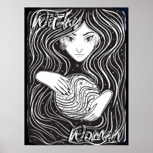 Poster Artística da Mulher Bruxa