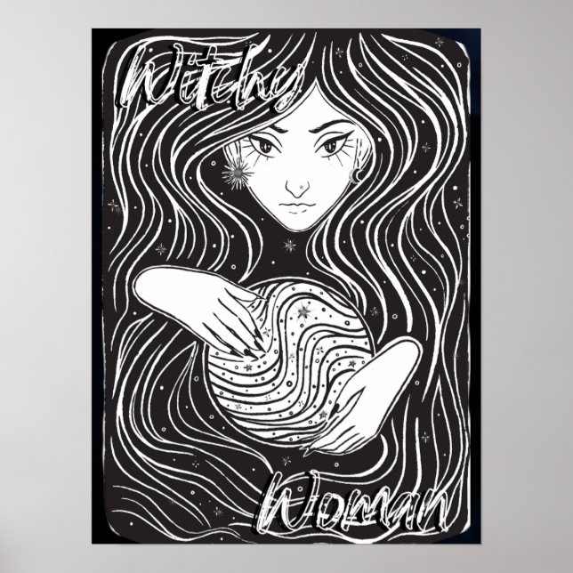 Poster Artística da Mulher Bruxa (Frente)