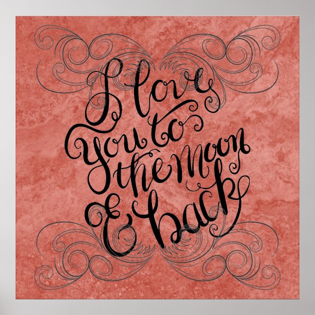 Poster Artística. Eu te amo na lua e de volta (Frente)