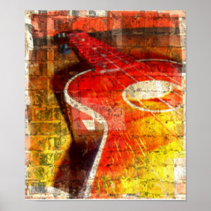 Poster artístico da guitarra