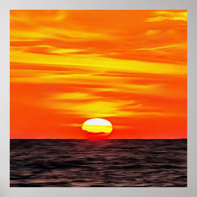 Poster Artístico Laranja Egeu Sunset Akyaka (Frente)