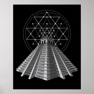 Poster Artrópica Aztec Antiga Geometria Sagrada Maia