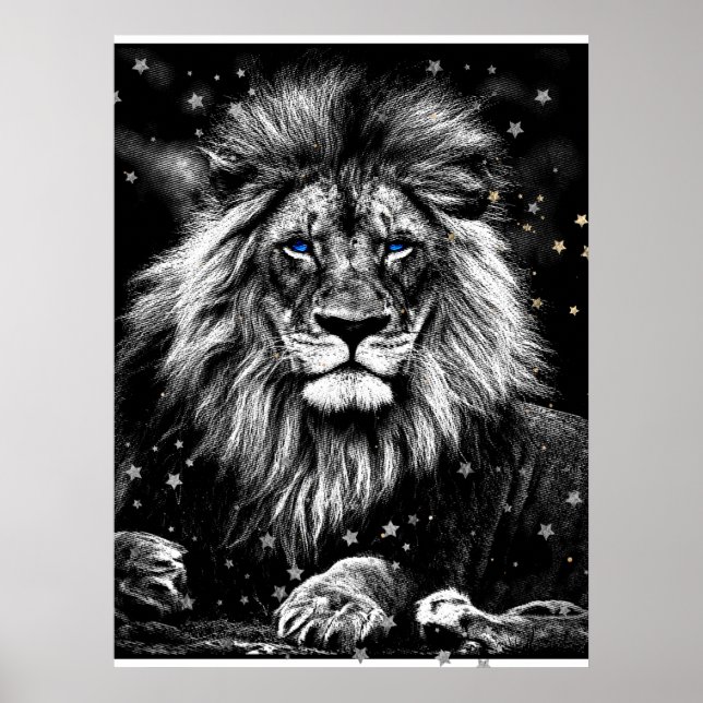 Poster *~* Artsy AP23 Artístico Celestial SILVER LION (Frente)