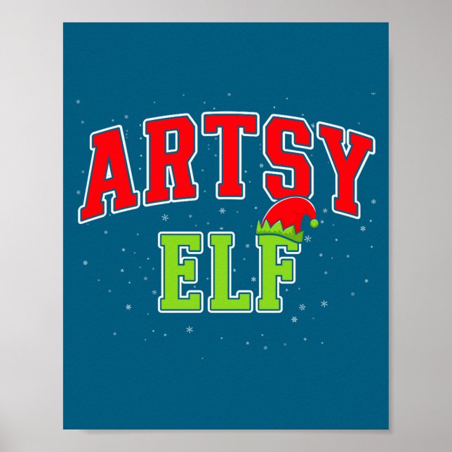 Poster Artsy Elf Christmas Family Matching Group Xmas Act (Frente)