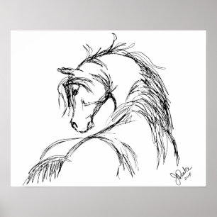 Póster Artsy Horse Sketch