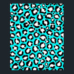 Poster Artsy Modern Cyan Blue Leopard Animal Print<br><div class="desc">Artsy, moderno, moderno, moderno, e padrão de impressão de animais leopardo desenhado a preto e branco, giro, num fundo azul ciano. ***NOTA DE DESIGN IMPORTANTE: Para qualquer solicitação de design personalizada, como solicitações de correspondência de produtos, alterações de cor, mudanças de posicionamento ou qualquer outra solicitação de alteração, clique no...</div>