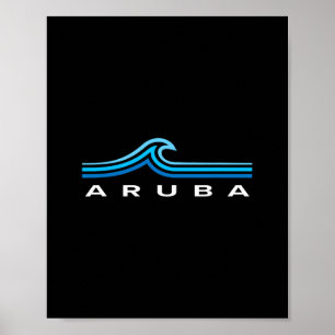 Poster Aruba Ondas Vintage Homens Mulheres Meninas Menino