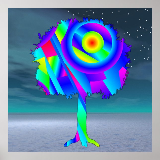 Poster Árvore arco-íris (Frente)