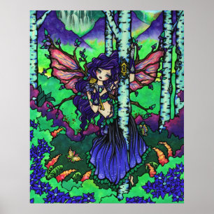 Póster "Árvore arte feericamente da floresta da fantasia
