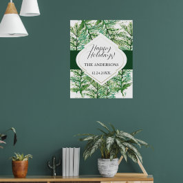 Poster Árvore Artística em Aquarela Personalizada