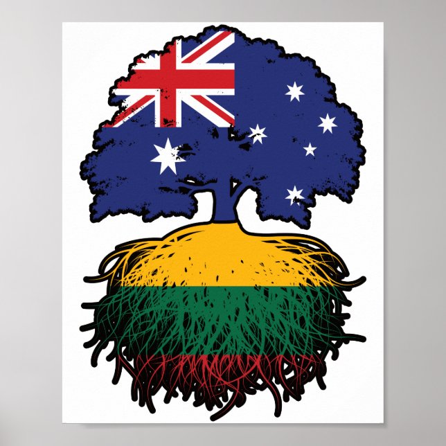 Poster Árvore australiana lituana (Frente)