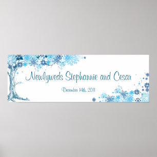 Poster Árvore Azul de Banner Personalizada de 22,5"x7,5" 
