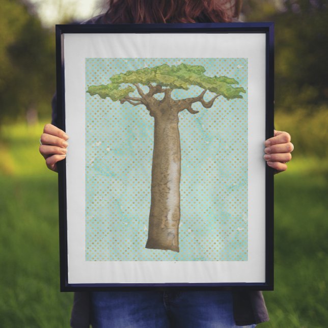 Poster Árvore Baobab Aquarela (Criador carregado)